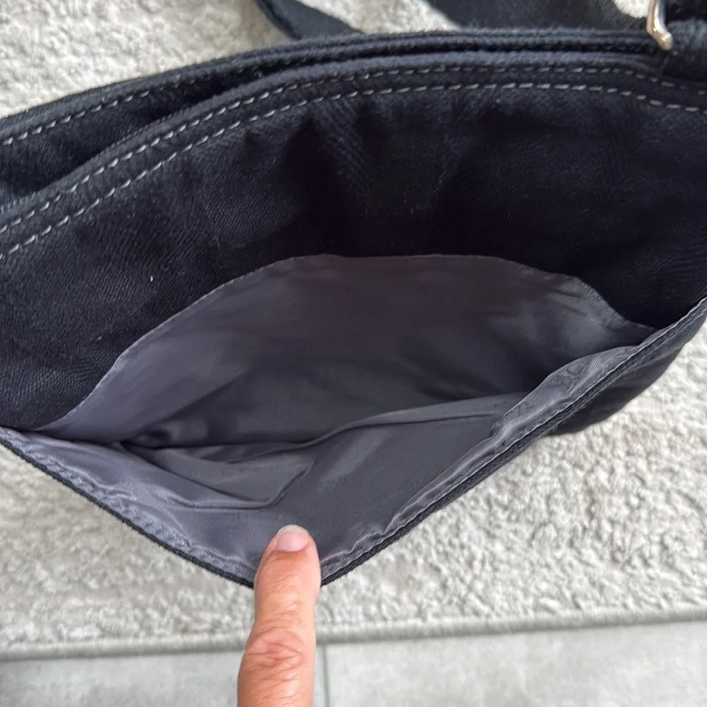 *Gently Used* Thirty-One Rich Black Canvas Adjustable Crossbody Shoulder Purse